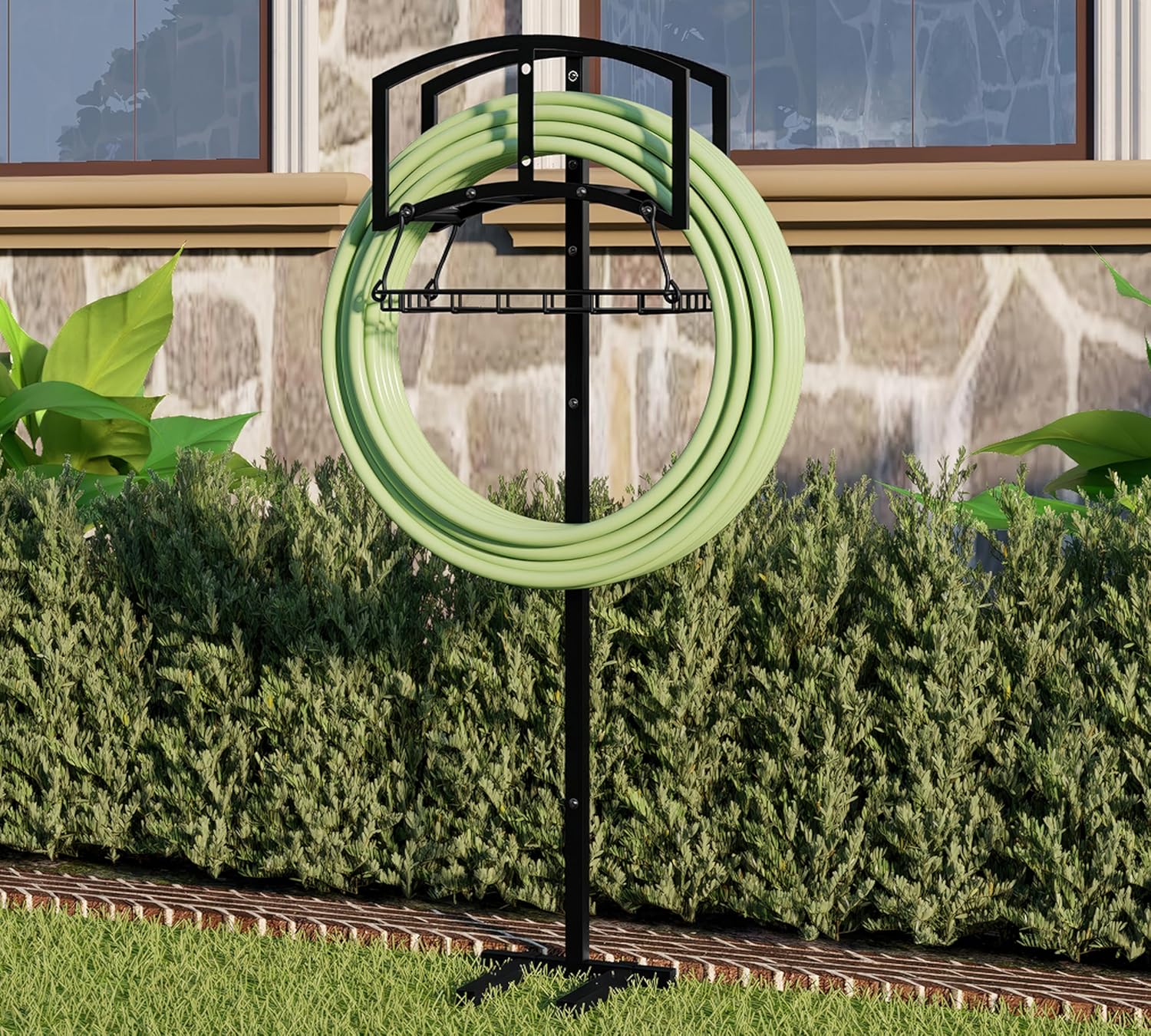 Thumbnail 1 de CALIDOLA Garden Hose Stand with 4-Point Stability and 150-Foot Reel