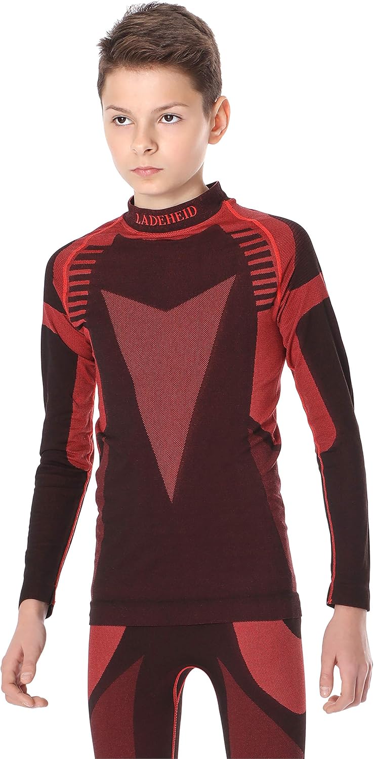 Detalle de Ladeheid T-Shirt Thermique à manches longues pour enfant – Col roulé, coupe lâche (LASS0007)