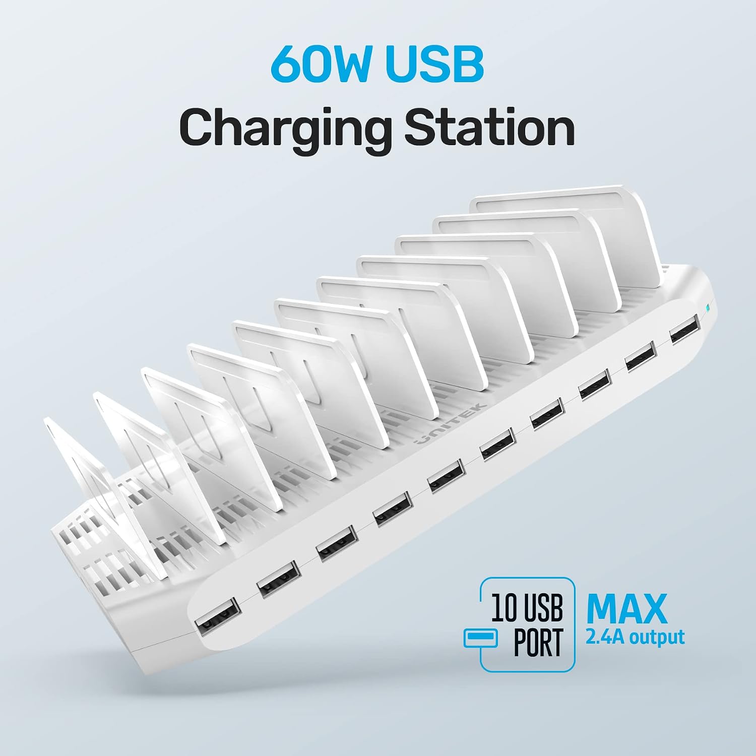 Detalle de Unitek Station de charge USB 10 ports 60W avec SmartIC