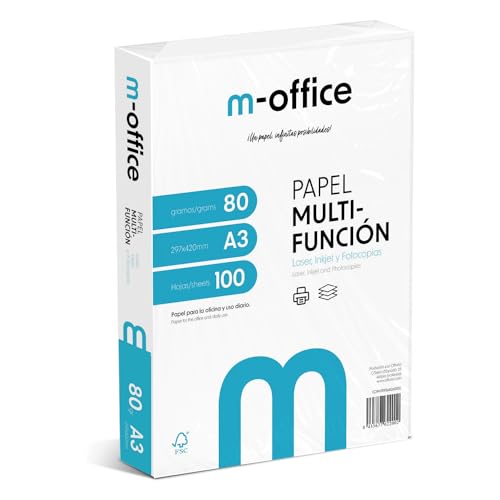 Detalle de Paquete de Folios A3 80 g - 100 hojas OFITURIA m-office (A3, 297 x 420 mm)