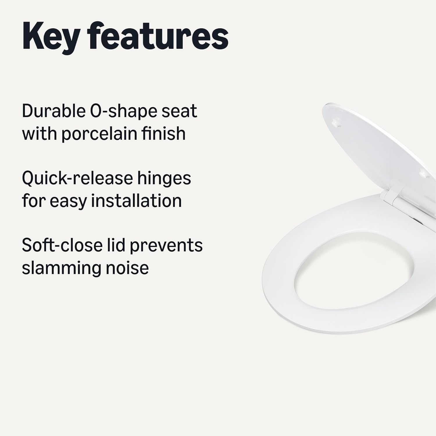 Thumbnail 1 de Amazon Basics O-Shape Toilet Seat with Soft-Close, Quick-Release Hinges and Universal Fit