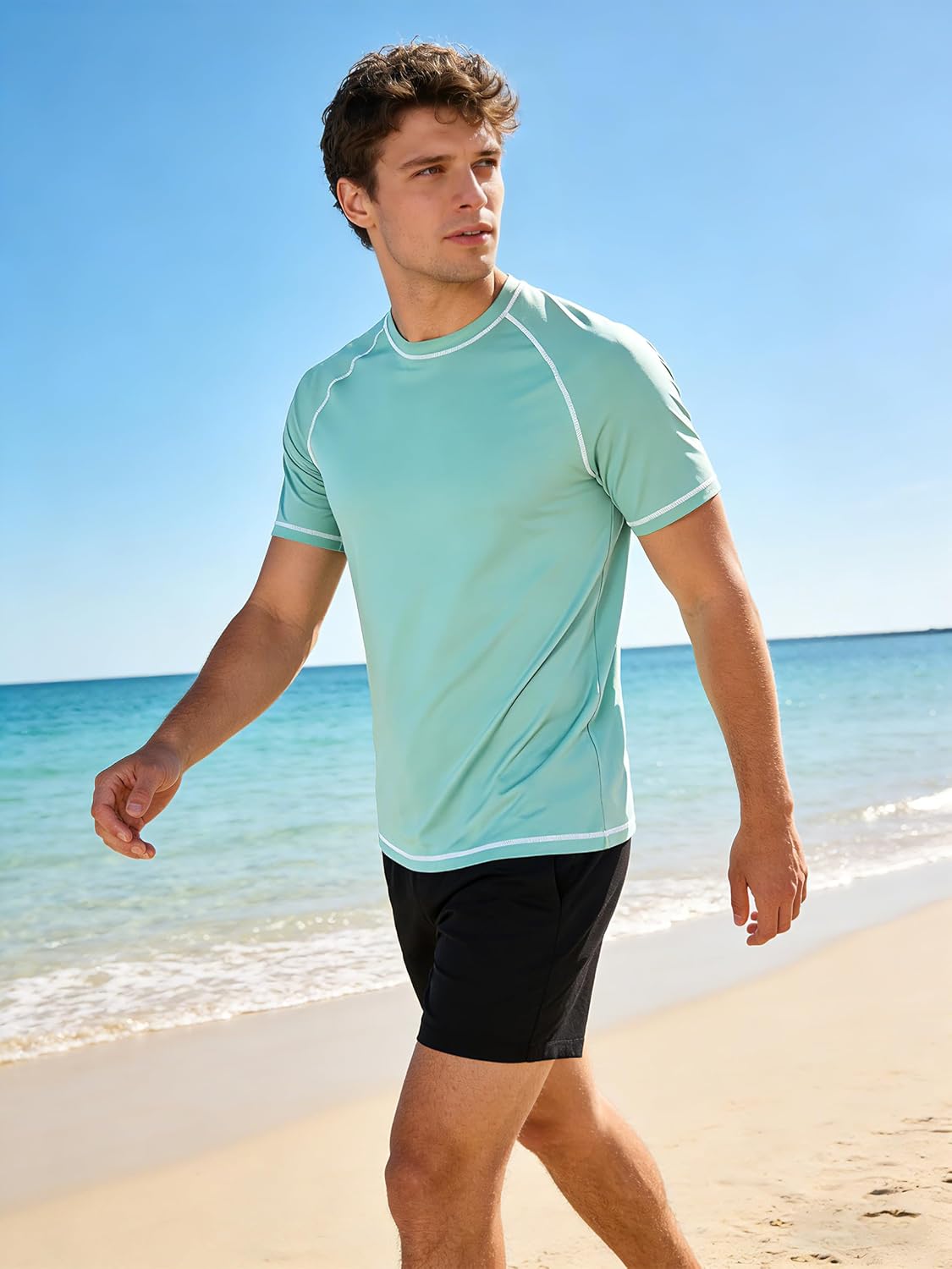Thumbnail 1 de YuKaiChen Men's Rash Vest UPF 50+ Rash Guards: Short Sleeve UV Protection for Water Sports