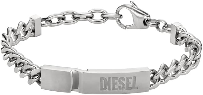 Thumbnail 6 de Diesel Bracciale da uomo in acciaio inossidabile con chiusura a moschettone, tono argento