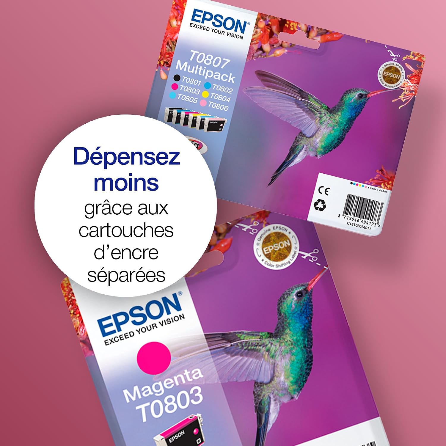 Thumbnail 3 de Epson T0807 Hummingbird Cartouches Claria Photo HD