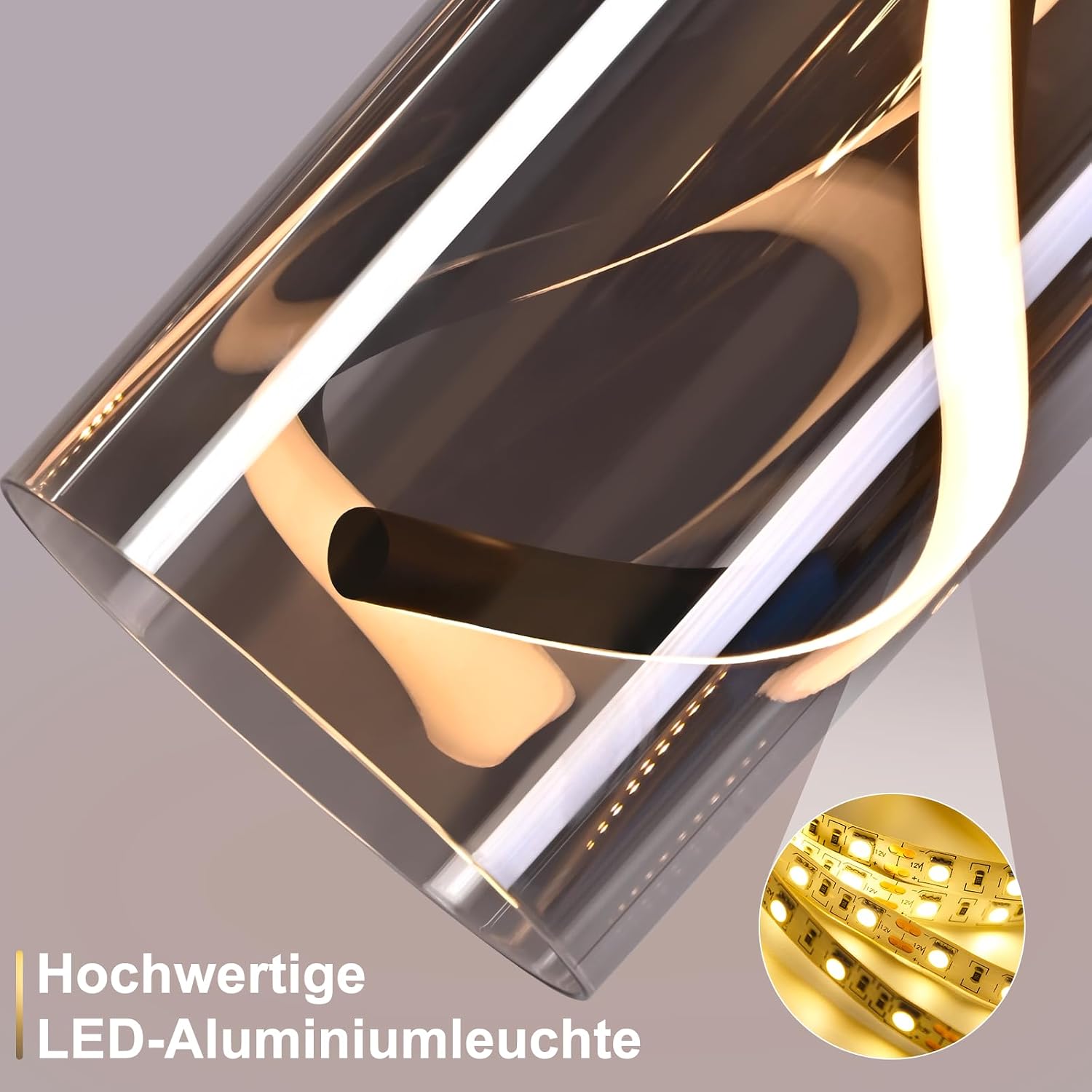 Thumbnail 4 de Laittiin LED Pendelleuchte Esstisch Hängelampe Vintage 2er Glas 1flammig 8W Rauchgrau