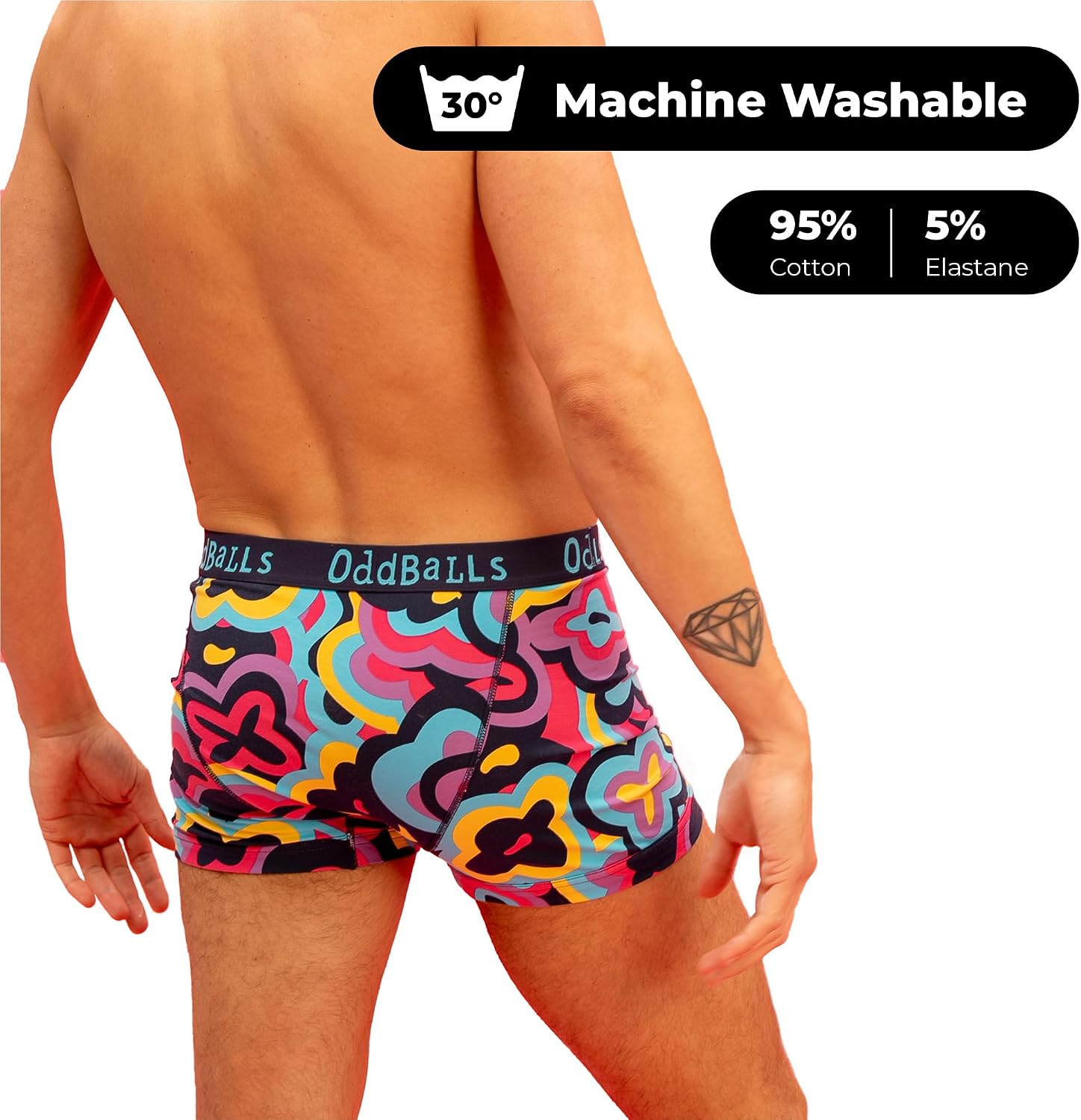 Detalle de OddBalls Men’s Boxers 4 Pack – Patterned Cotton Boxer Briefs