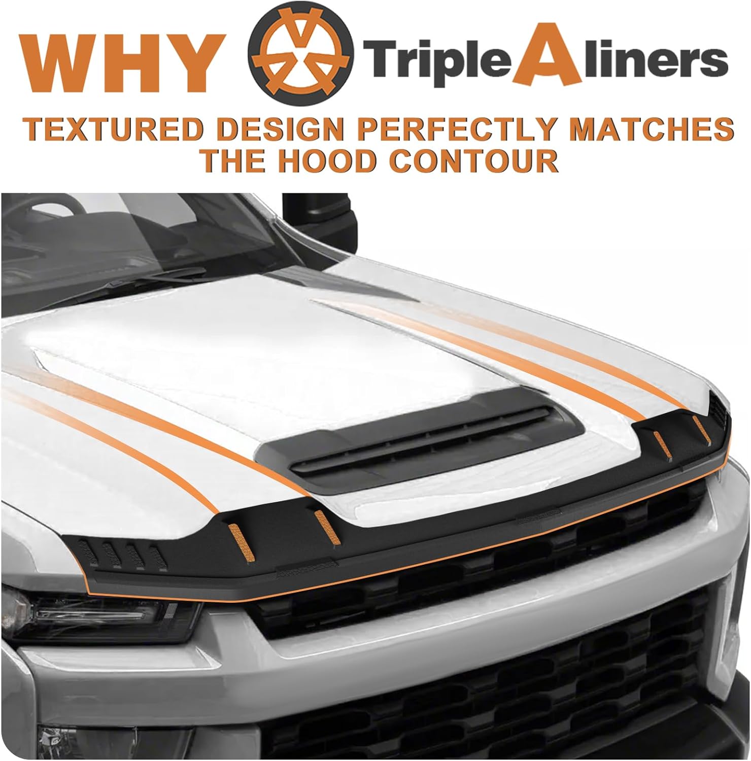 Thumbnail 6 de TripleAliners TPE Hood Deflector for 2020-2025 2026 Chevy Silverado 2500/3500HD