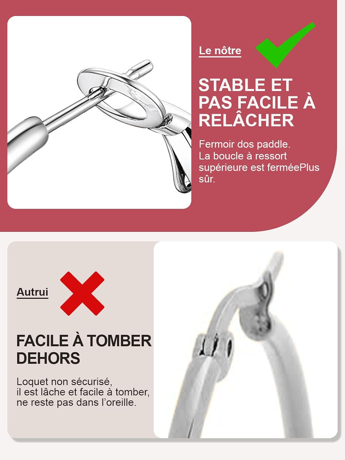 Thumbnail 4 de FOCALOOK Créoles femme 30 mm Argent