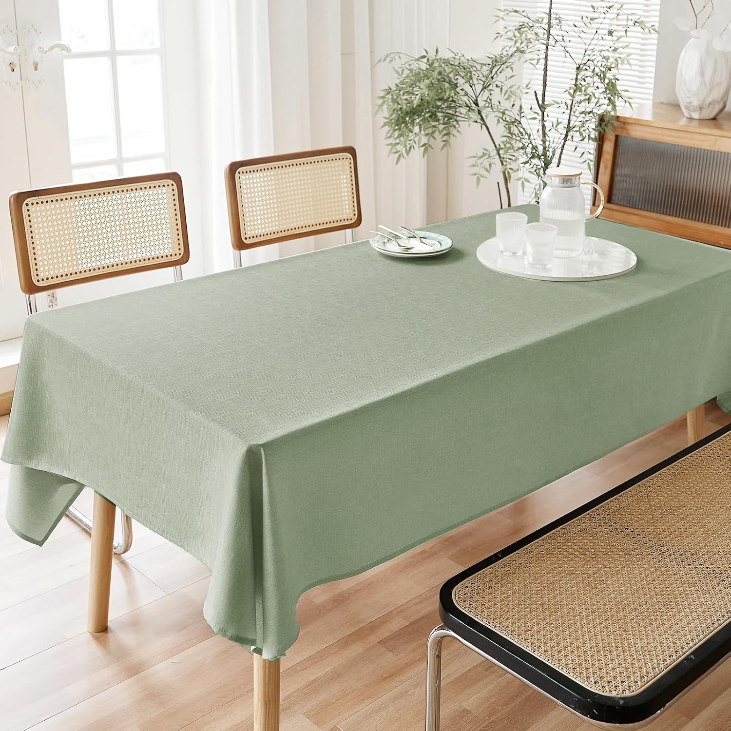 Detalle 2 de AUSSPVOCT Textured Tablecloth, 52 x 70 Inches