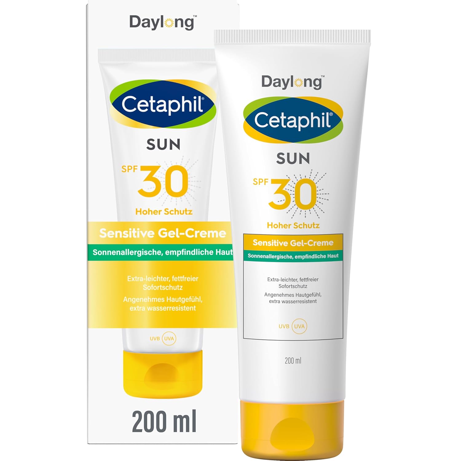 Detalle de Cetaphil sun Daylong 30 sensitive Gel-Creme Körper, 200 ml – Sonnenschutz für empfindliche Haut