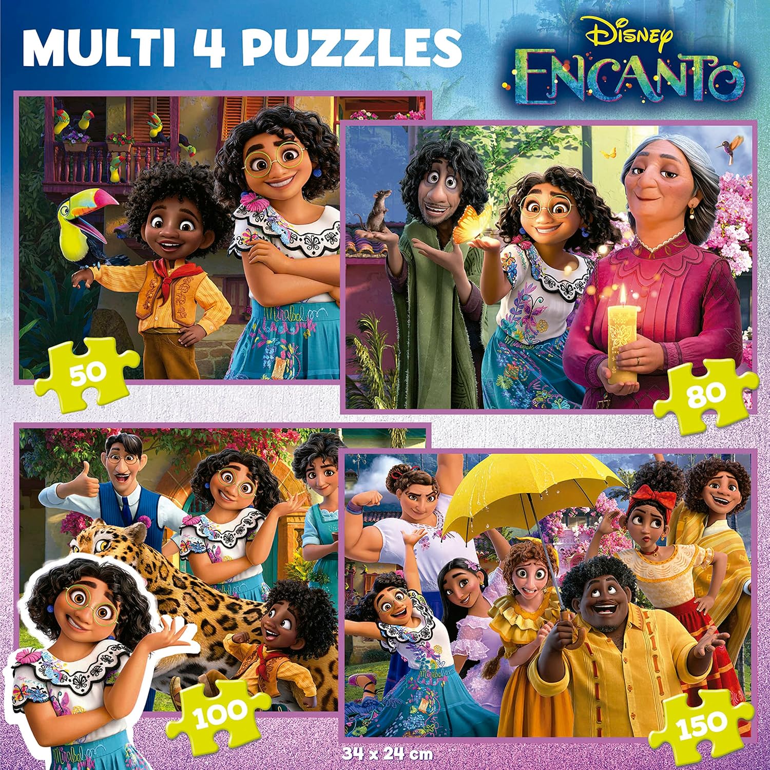 Thumbnail 3 de Educa Multi 4 Encanto – ensemble de 4 puzzles progressifs pour enfants (50/80/100/150 pièces)