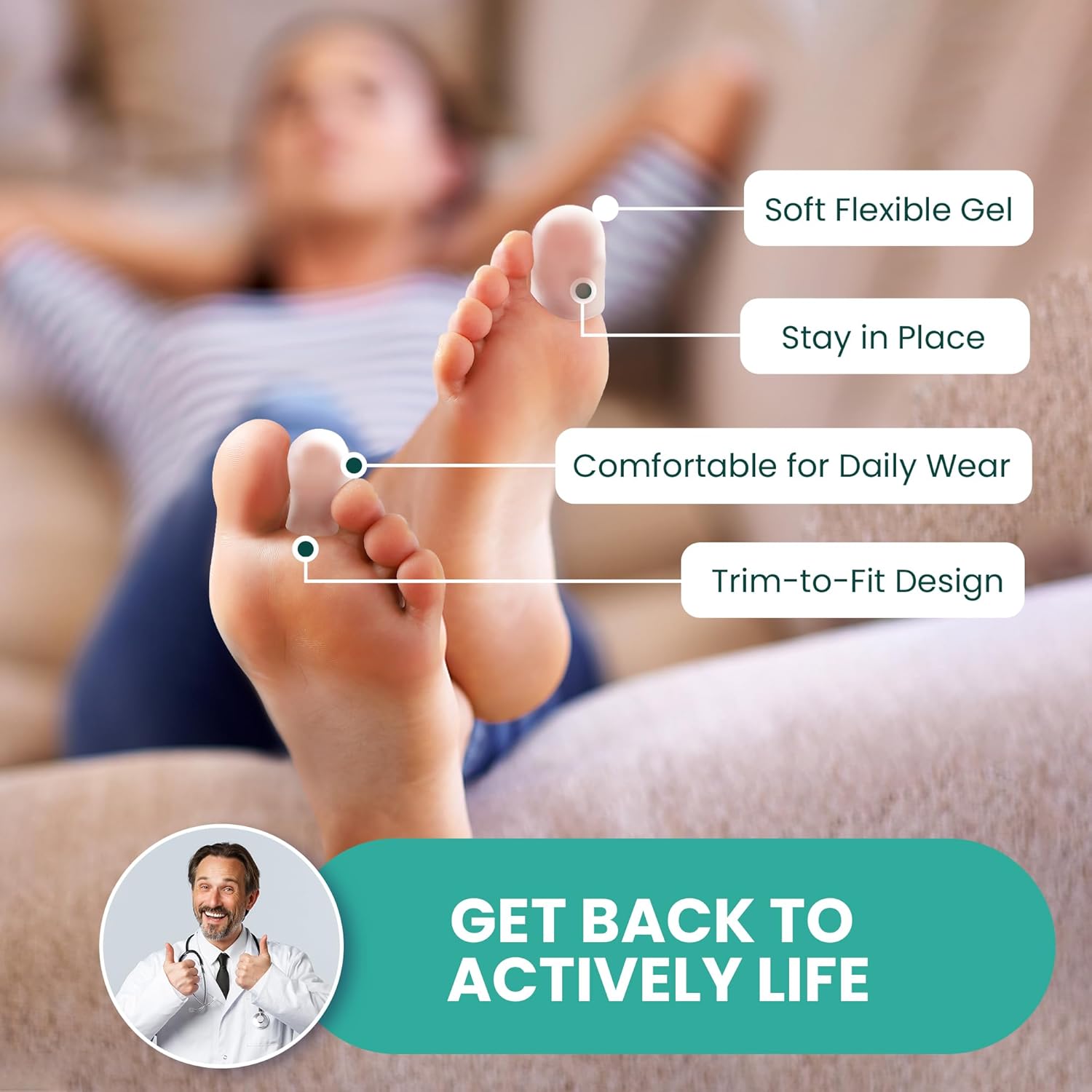 Thumbnail 5 de Welnove 12 Pcs Gel Toe Protector 12-pack