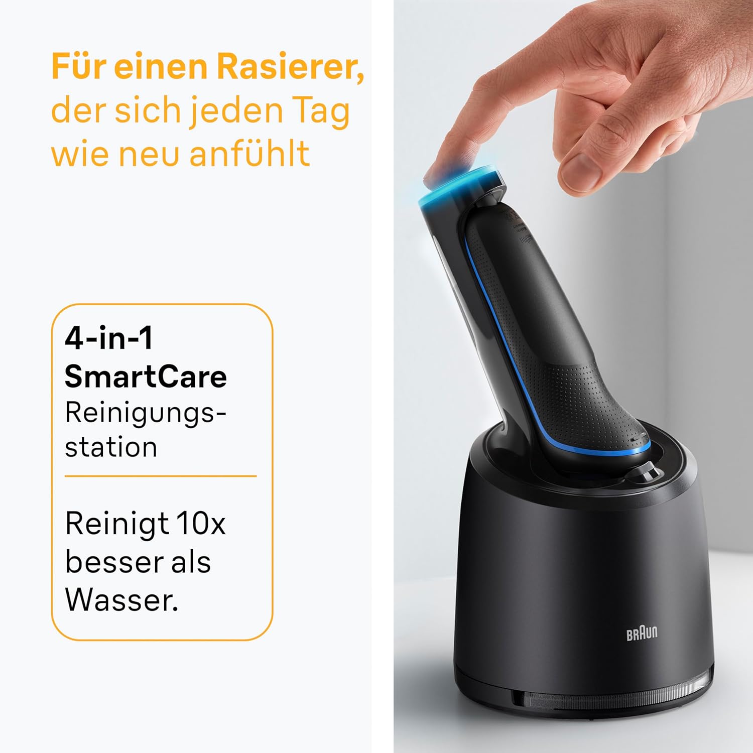Thumbnail 6 de Braun Series 5 52-B7000cc Herren-Elektrorasierer mit SmartCare-Reinigungsstation, nass & trocken, Turbo/Standard, blau