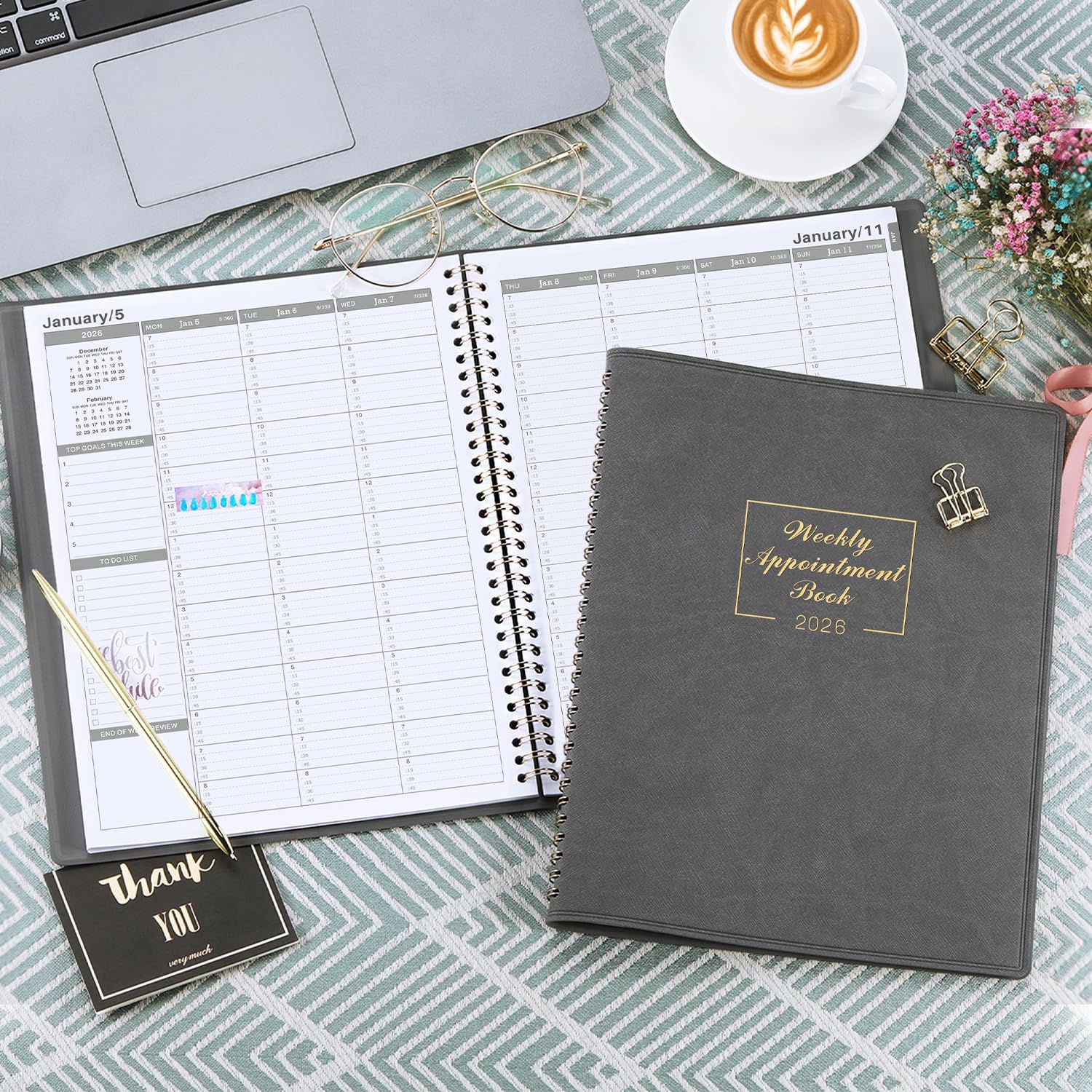 Detalle 2 de Appointment Book 2026 A4 weekly planner 21.8×29 cm 📕
