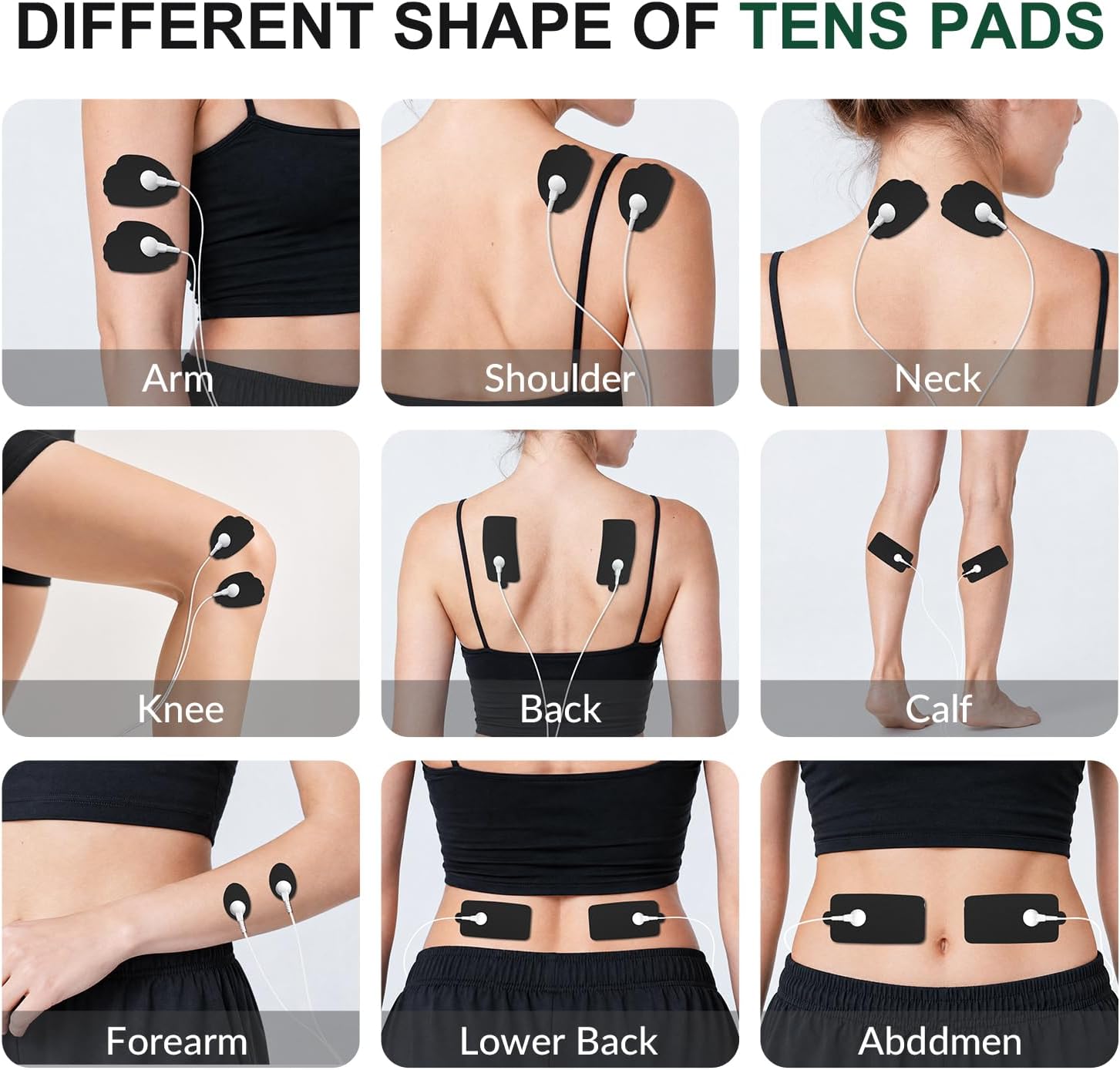 Detalle de Belifu Reusable TENS Electrode Pads, Pre-Gelled, Latex-Free, 3.5 mm Snap