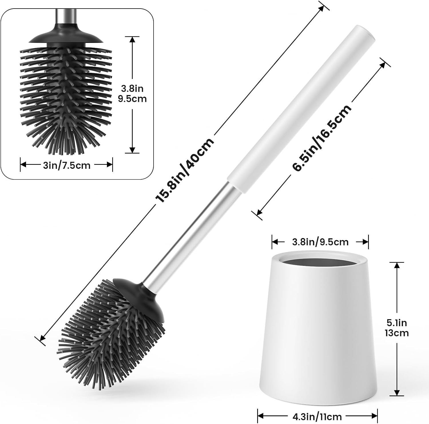 Thumbnail 6 de Siapapla 304 Stainless Steel Toilet Brush