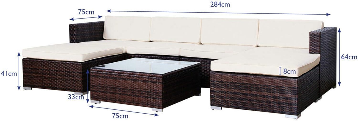 Detalle de EVRE Nevada rattan garden set 6 seater