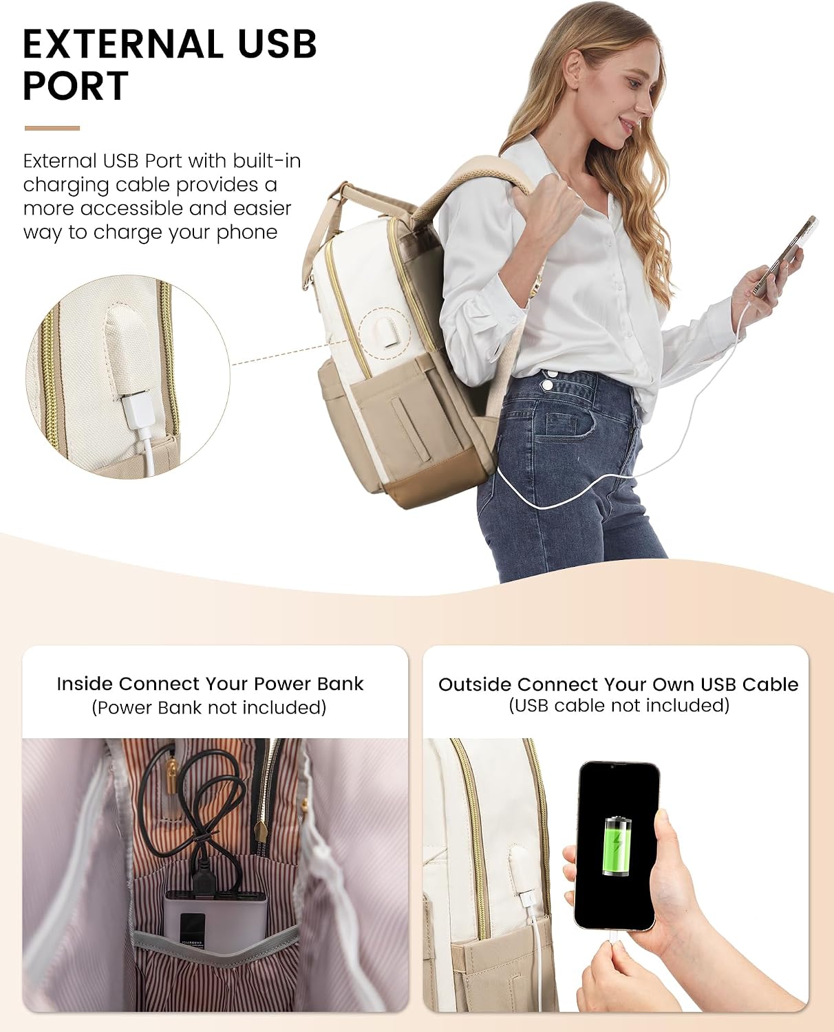 Thumbnail 5 de LOVEVOOK 15.6 Inch laptop backpack with USB port