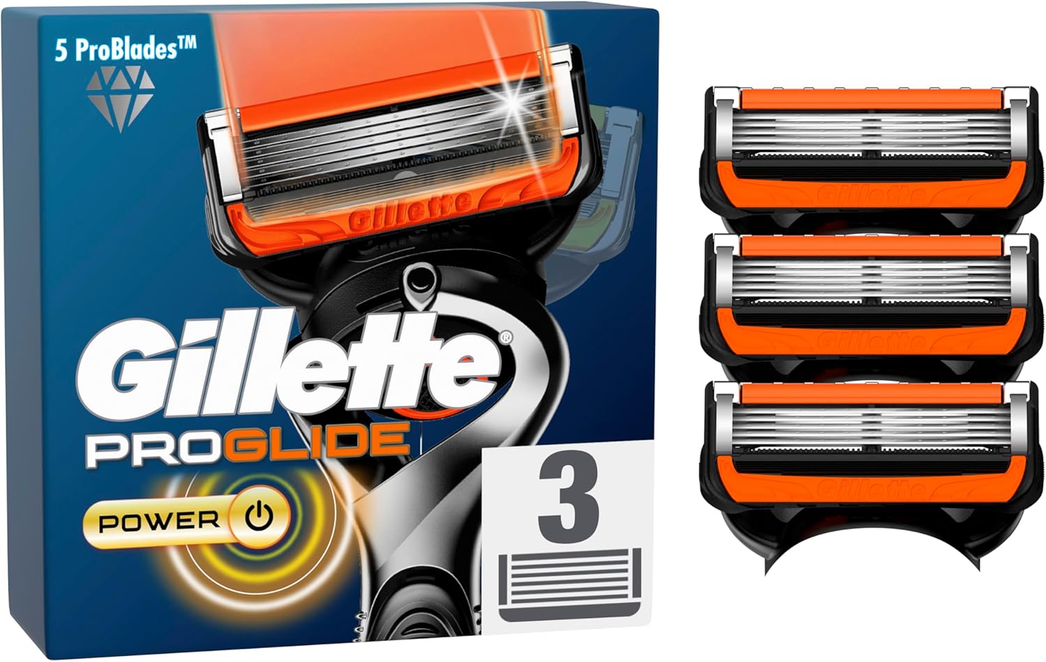 Detalle de Lames de rasoir Gillette Fusion ProGlide Power – 3 pièces