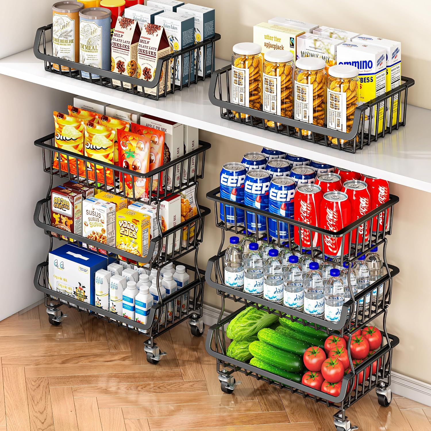 Detalle de Gsiekare Rolling Pantry Organizer 3-Tier