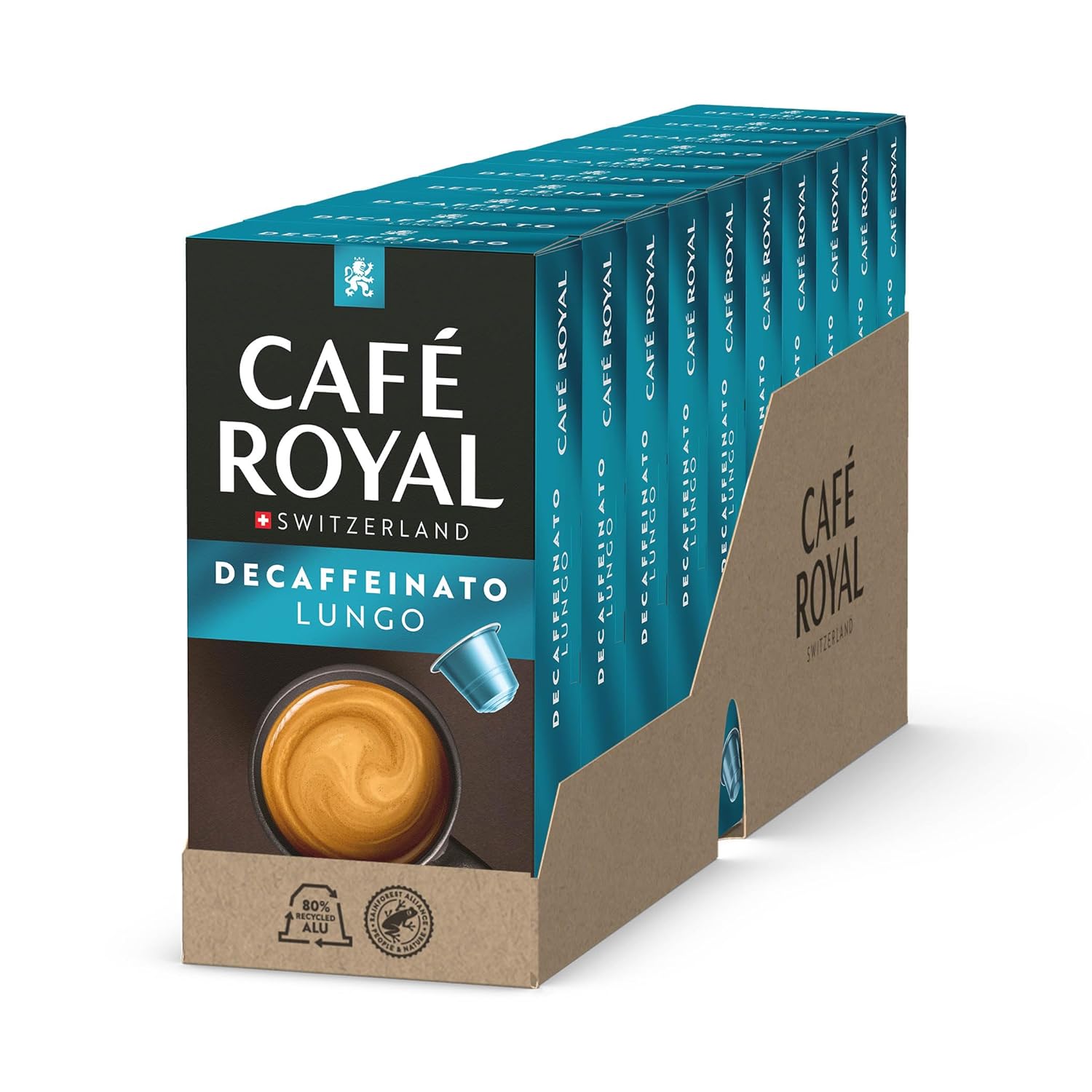Detalle de Café Royal Lungo Decaffeinato – Nespresso-kompatible Kaffeekapseln, 100 Kapseln
