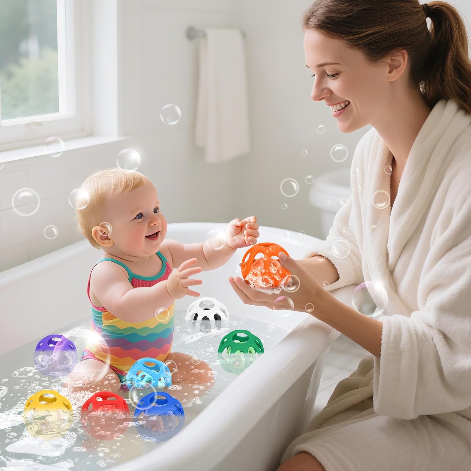 Thumbnail 6 de MCGMITT Baby Sensory Balls (8PCS) for 6–12 Months – food-grade silicone teething & grasping toy