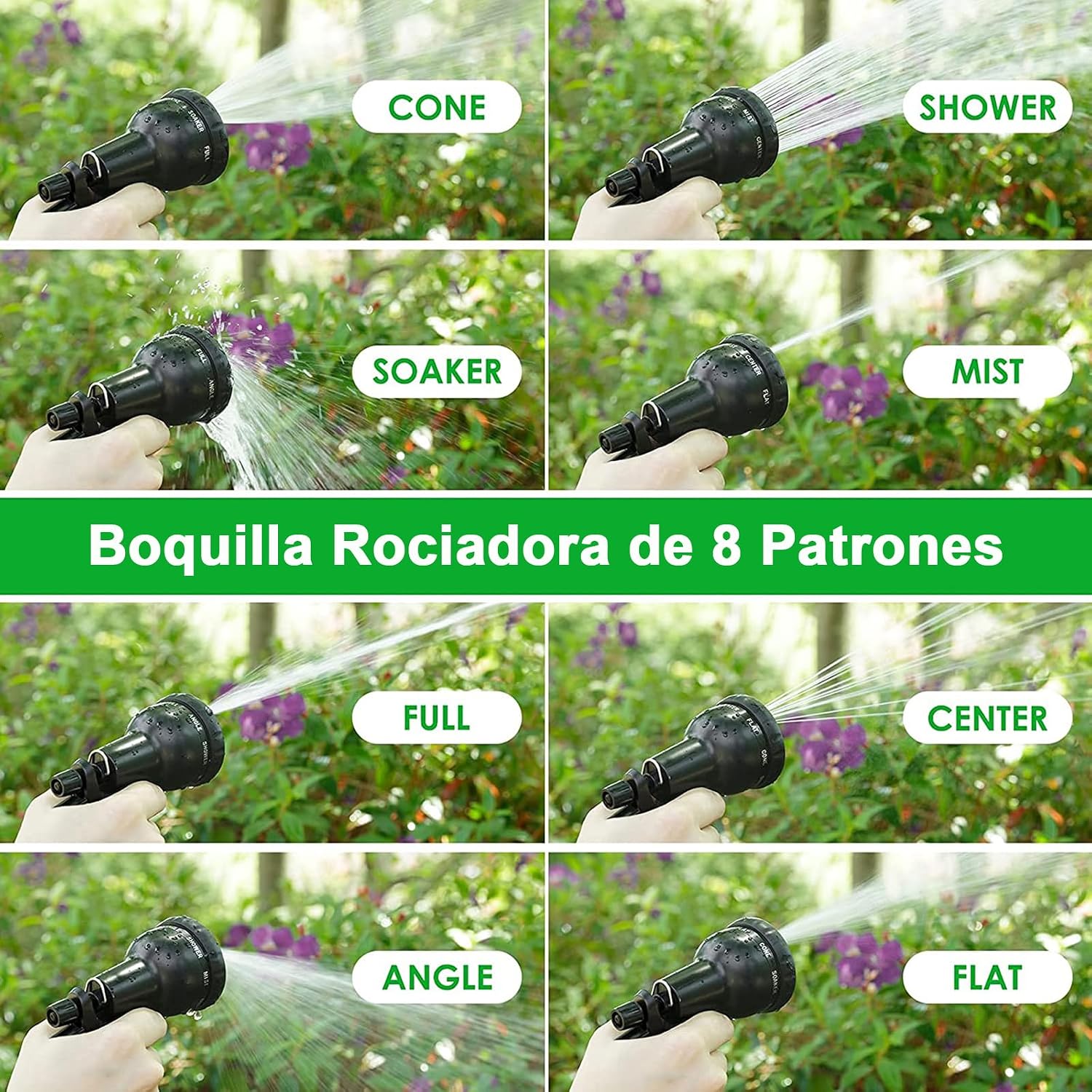 Thumbnail 3 de Manguera de Jardín Extensible 7.5M (3x2.5M) Cunbayi con Pistola Rociadora de 8 Funciones