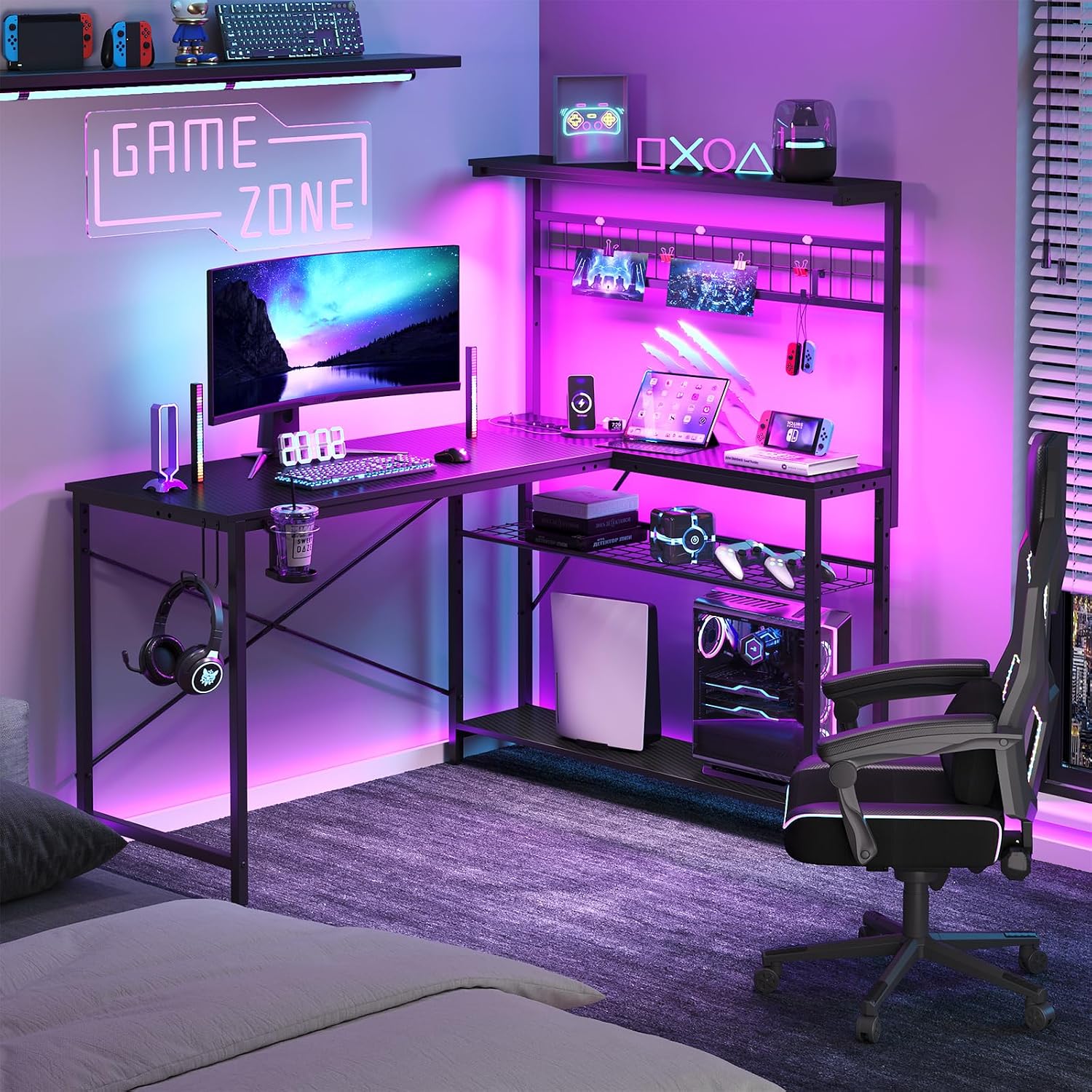 Detalle 2 de Bestier Scrivania L angolare 106,5 cm con LED