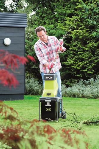 Detalle de RYOBI Broyeur de Végétaux 2500 W RSH2545B – Bac 40 L, Roues, Système à Couteaux