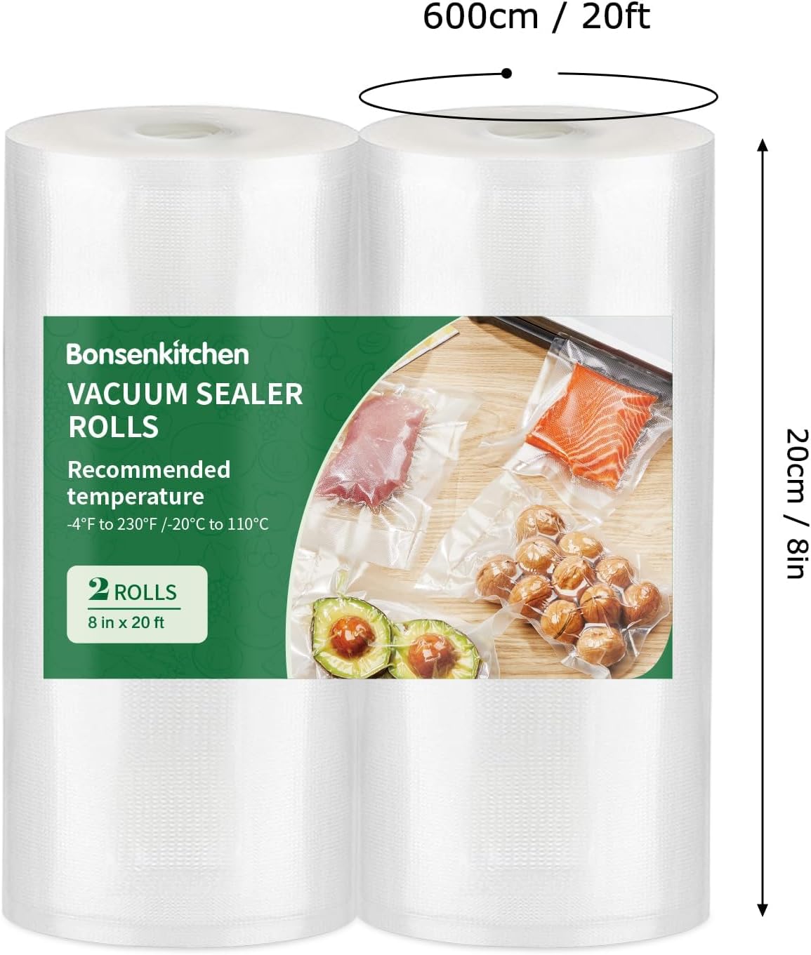 Thumbnail 5 de Bonsenkitchen Vakuumierbeutel 20x500 cm Rollen