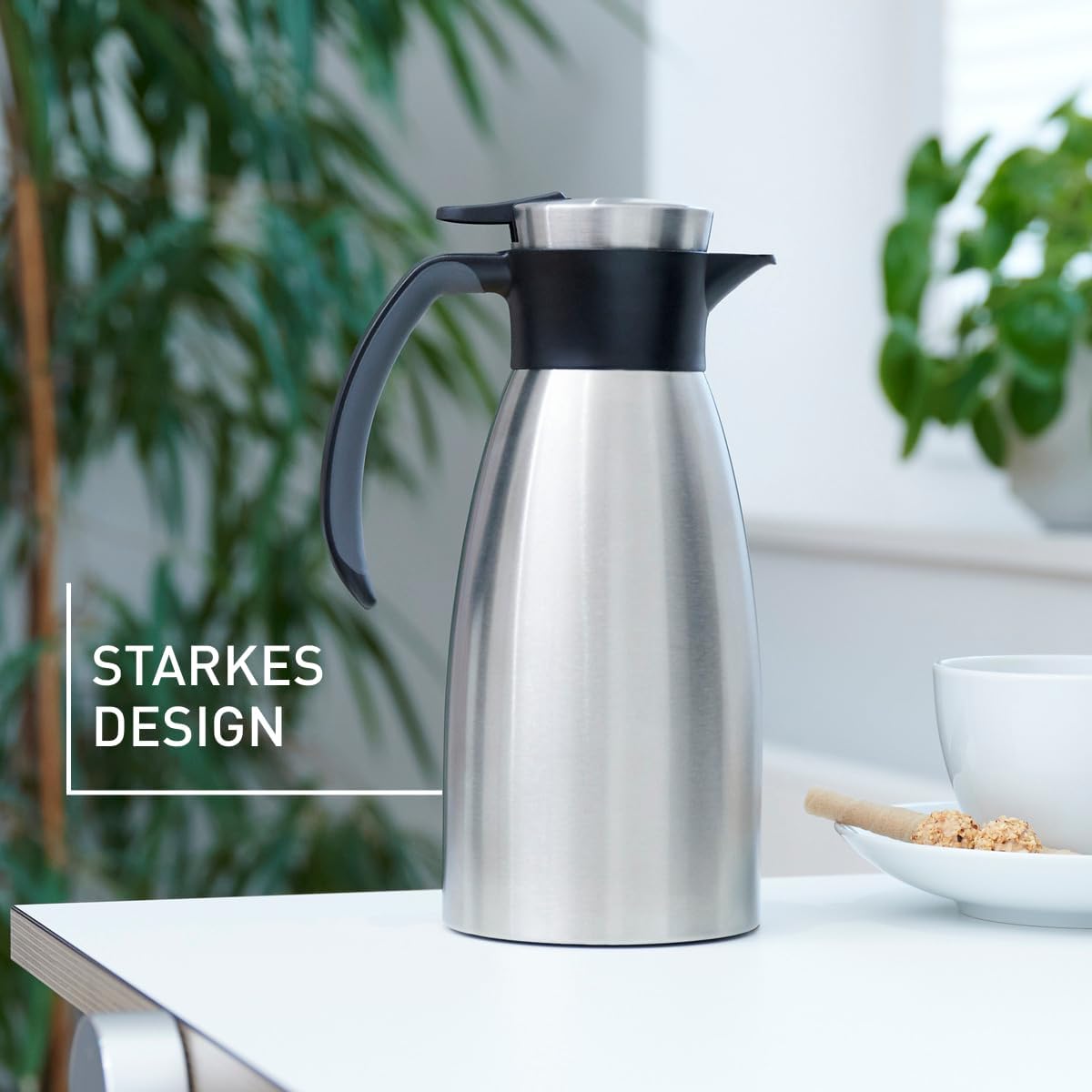 Detalle 2 de Emsa Soft Grip Isolierkanne 1,5 L – Edelstahl, auslaufsicher, rutschfester Griff