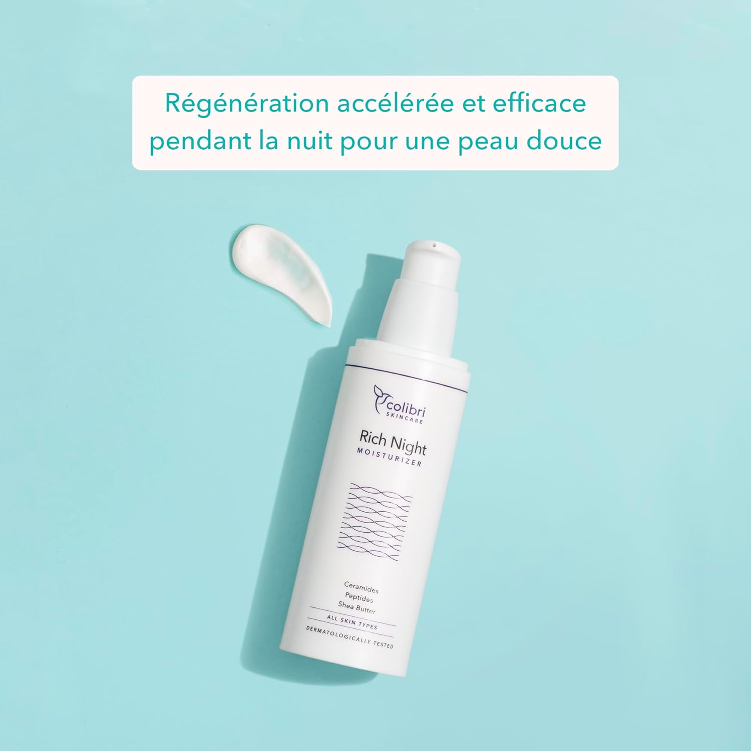 Detalle de colibri skincare Rich Night Moisturizer (80 ml) — crème hydratante de nuit au beurre de karité
