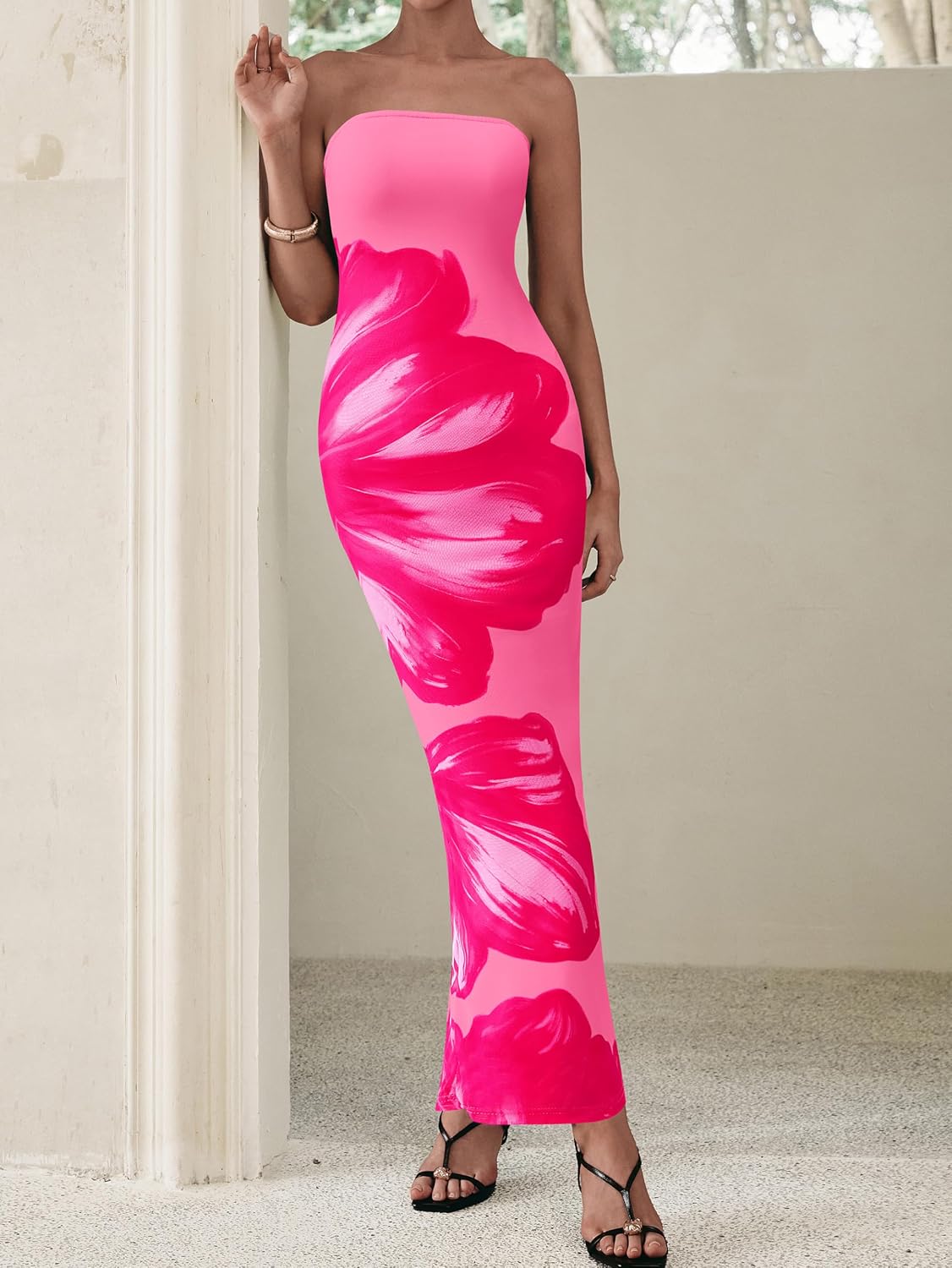 Thumbnail 3 de PrettyGarden Floral Strapless Maxi Dress