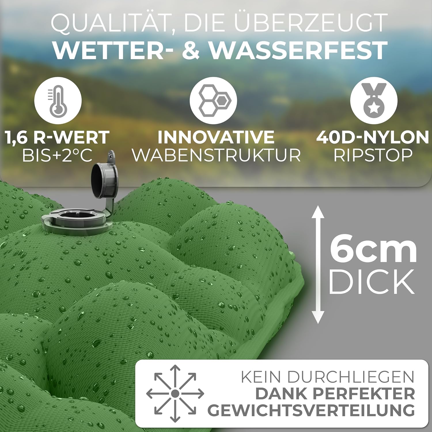 Thumbnail 1 de Alpenwert Isomatte Outdoor: ultraleichte Luftmatratze fürs Camping & Wandern (531 g)