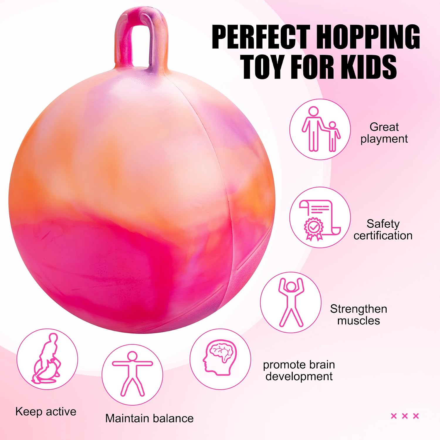 Thumbnail 2 de U&C Planet 20in Space Hopper for Kids (Age 5–9) – Anti-Slip Outdoor/Indoor Bouncy Toy