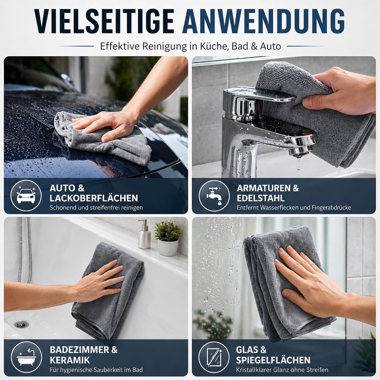 Thumbnail 5 de Surfela Trockentuch Dusche 3 Stück – Extra grobes Mikrofaser-Wischtuchset 40 × 60 cm