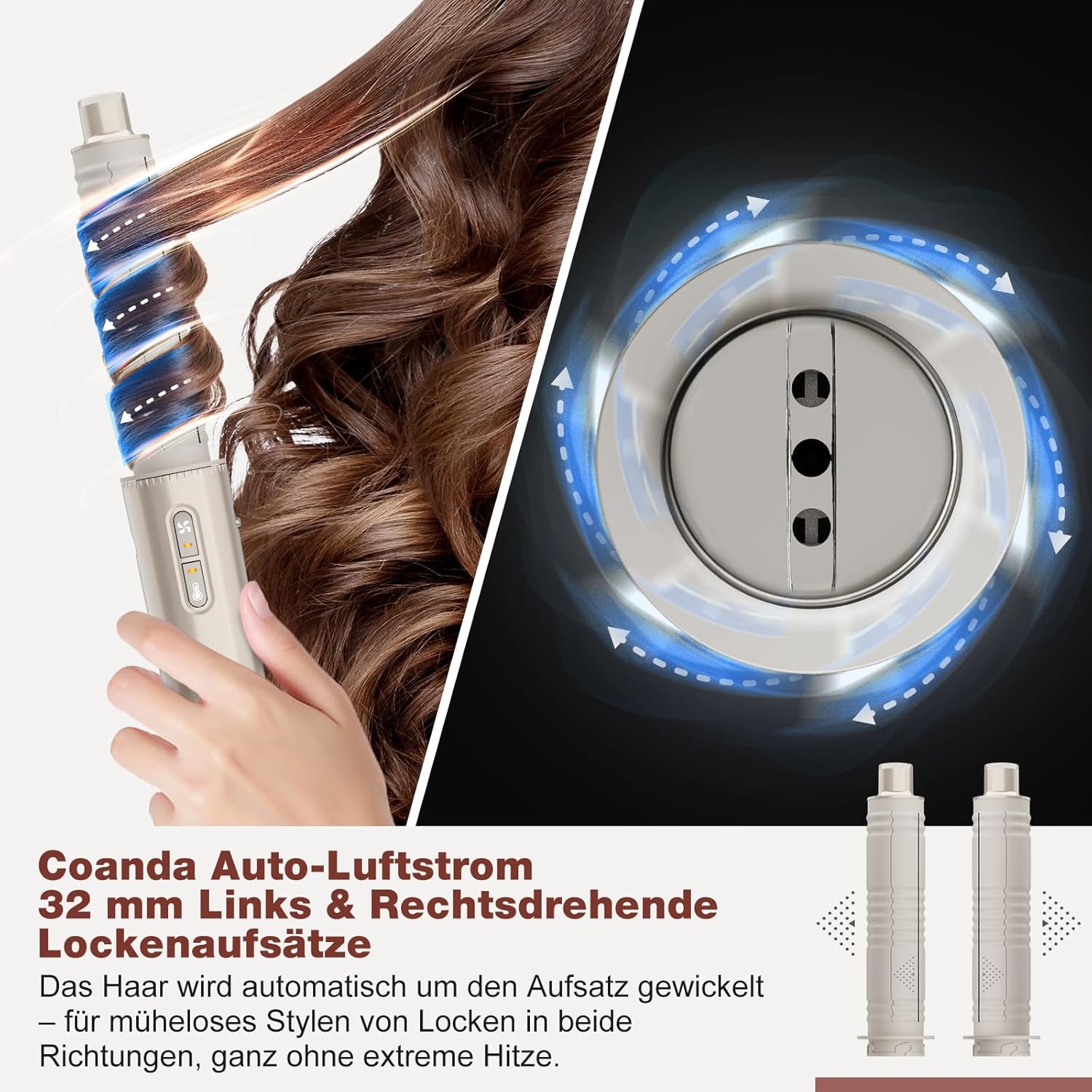 Thumbnail 4 de 7MAGIC 7-in-1 Hairstyler Airstyler – Vielseitiger 1400 W Föhn mit Diffusor, Lockenstäben und Glättbürste