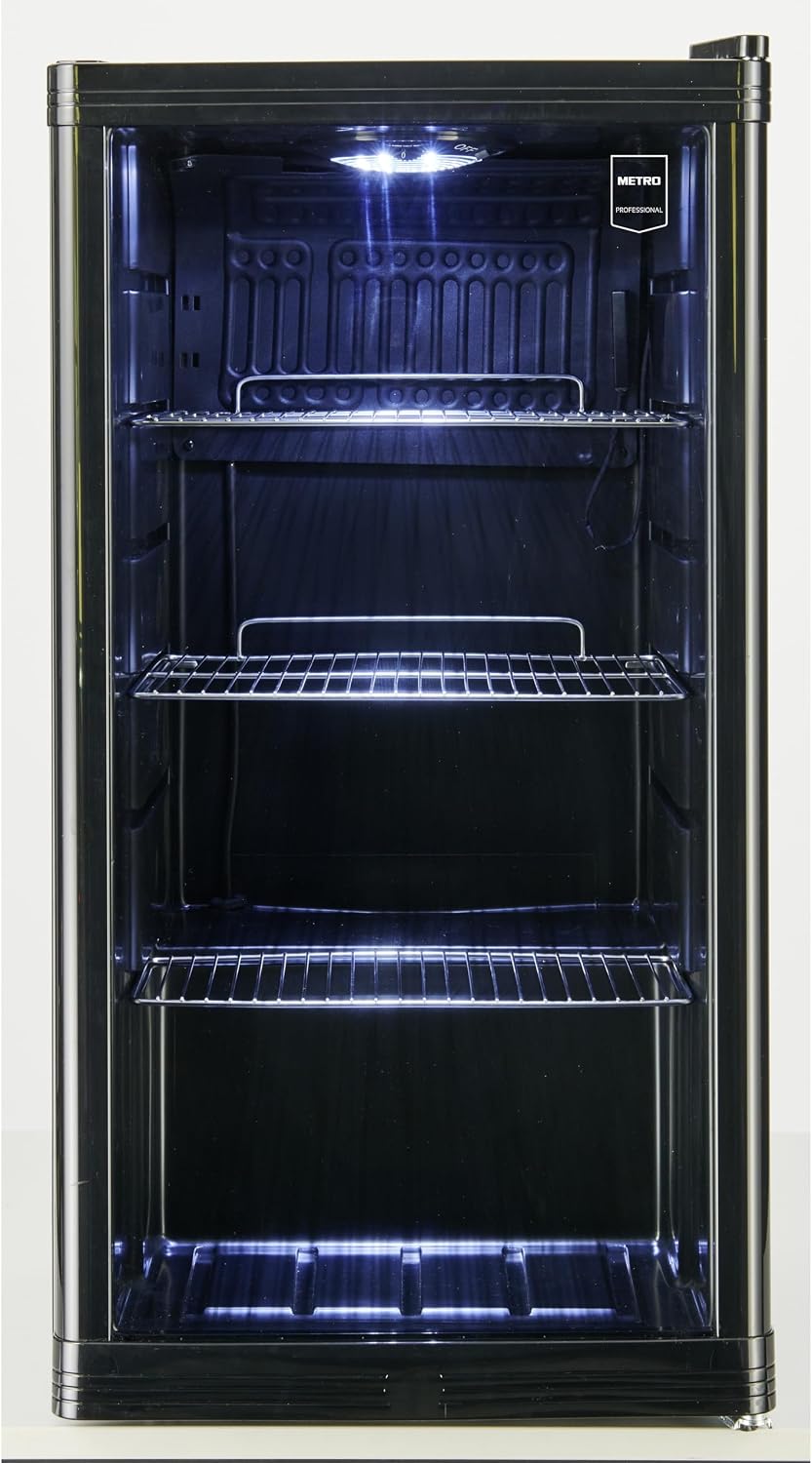 Detalle de METRO Professional Réfrigérateur à boissons GPC1088 – 88 L, noir, 43 x 49 x 83 cm
