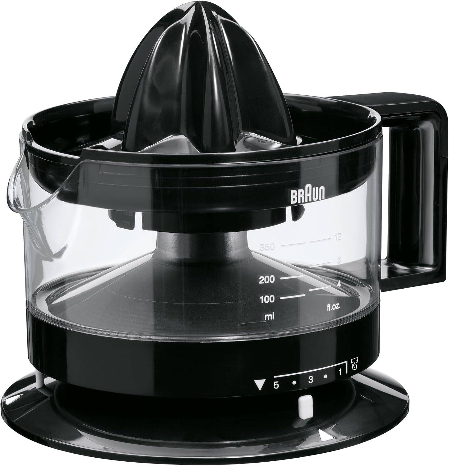 Detalle 2 de Braun CJ3000BK spremiagrumi con rotazione destra/sinistra e avvio/arresto automatici, caraffa 350 ml