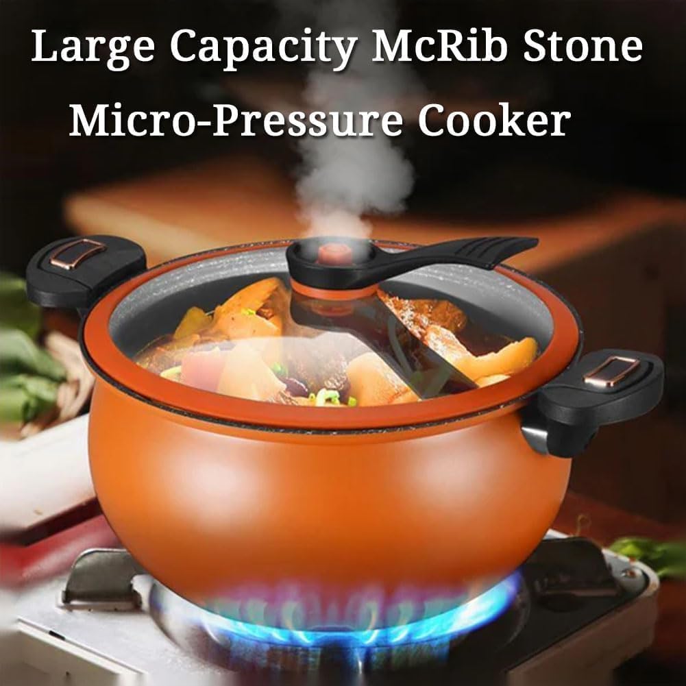 Detalle de Gienslru A 8L Non-Stick Pressure Cooker with Transparent Glass Lid