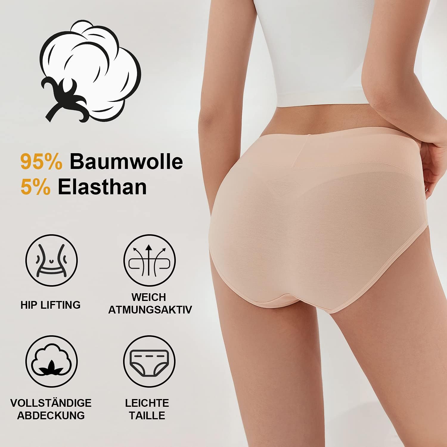 Thumbnail 4 de anqier Unterhosen Damen 5er Pack Hohe Taille