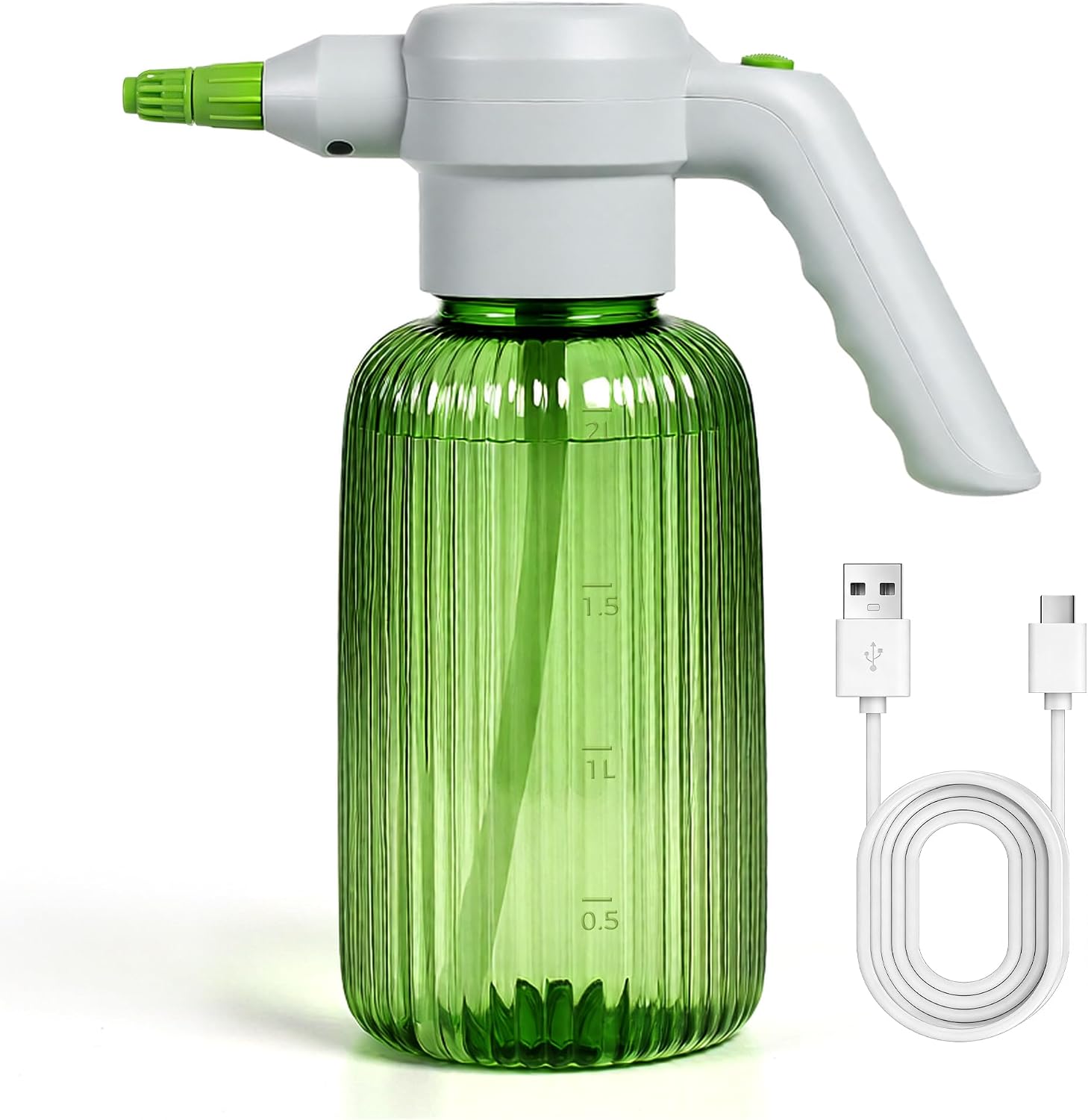 Diivoo Pulvérisateur Électrique 2L — 3 Vitesses & 2 Modes (Brouillard et Jet) + Réservoir Transparent