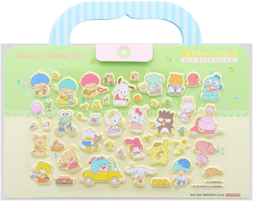 Detalle de サンスター文具 2491005A サンリオキャラクターズ シールバッグ 貼って剥がせる子ども向けシール
