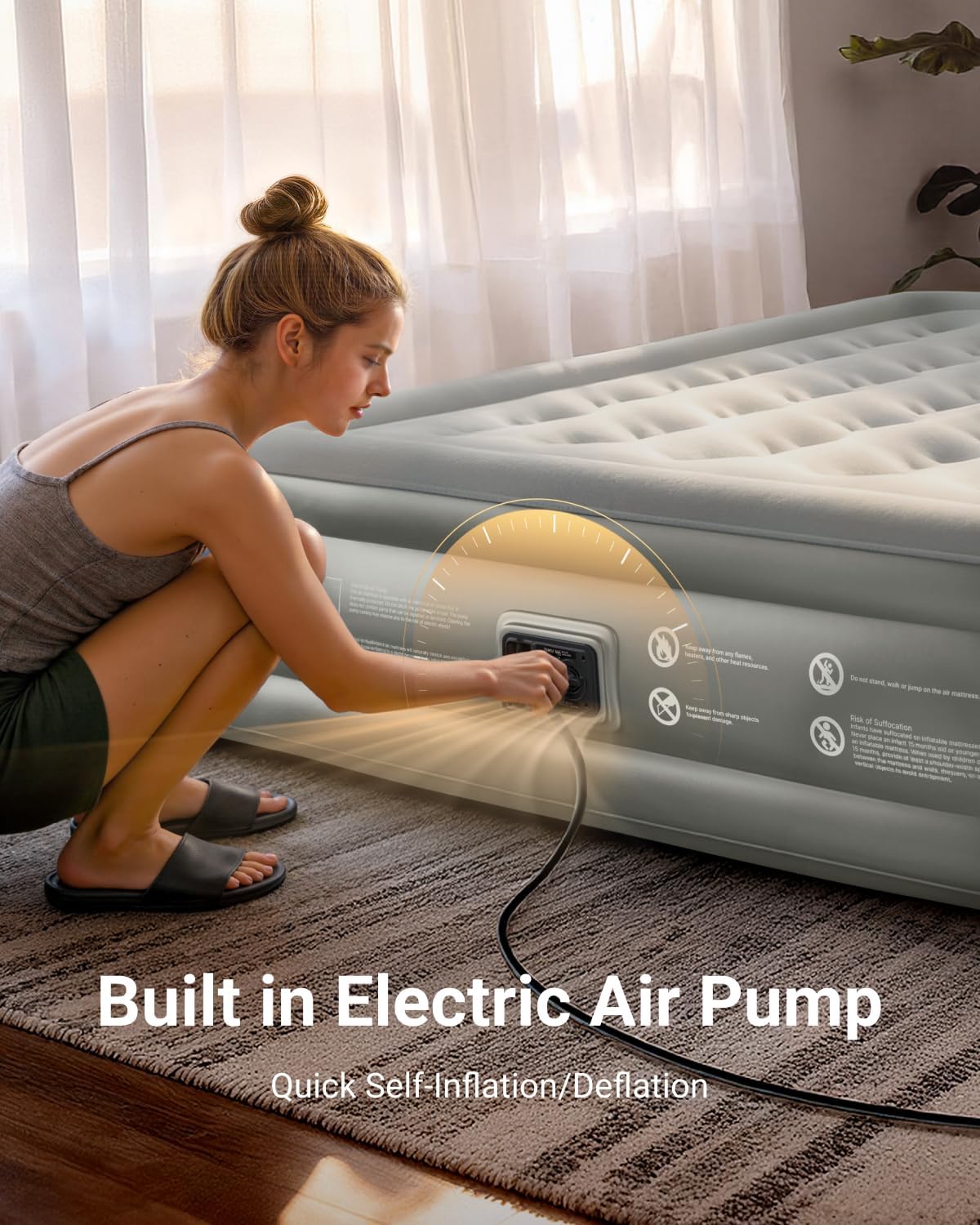 Thumbnail 4 de iDOO Air Mattress Queen 18 Raised