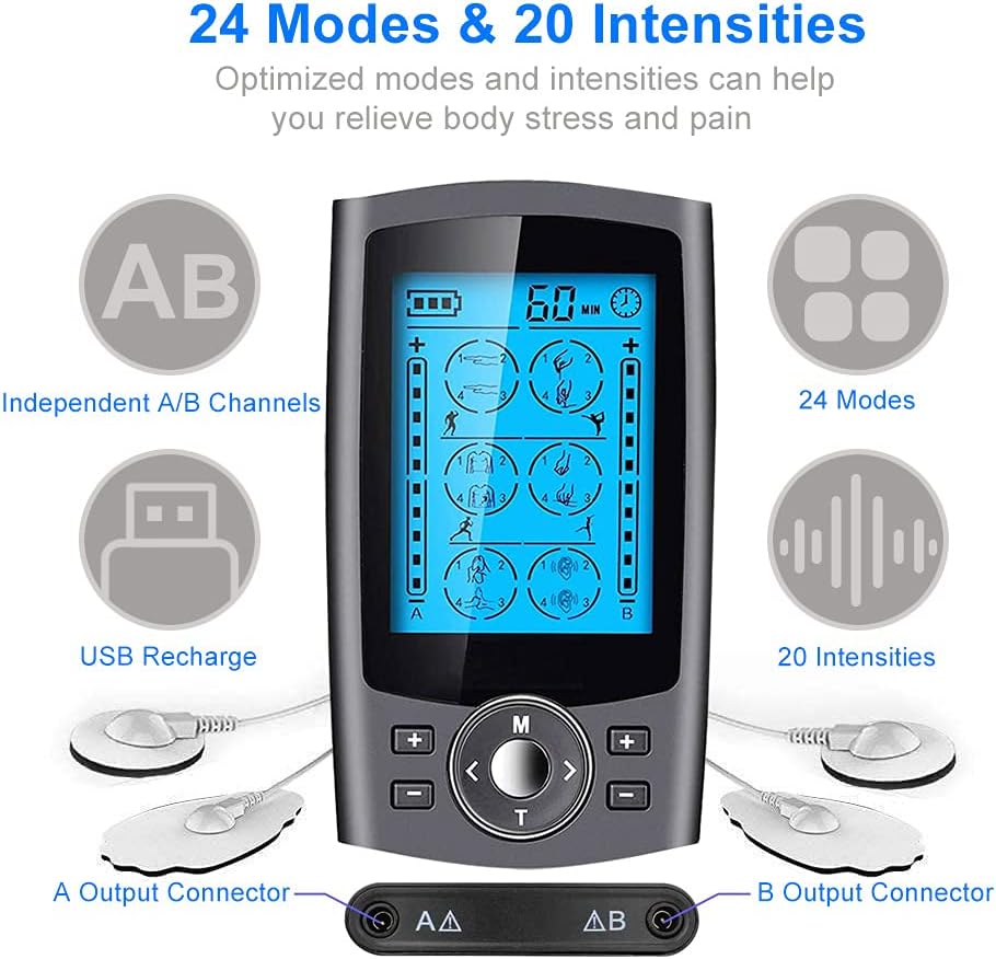 Detalle 2 de Dual Channel TENS Pain Relief Machine with 24 Massage Modes for Full Body Acupuncture Massage