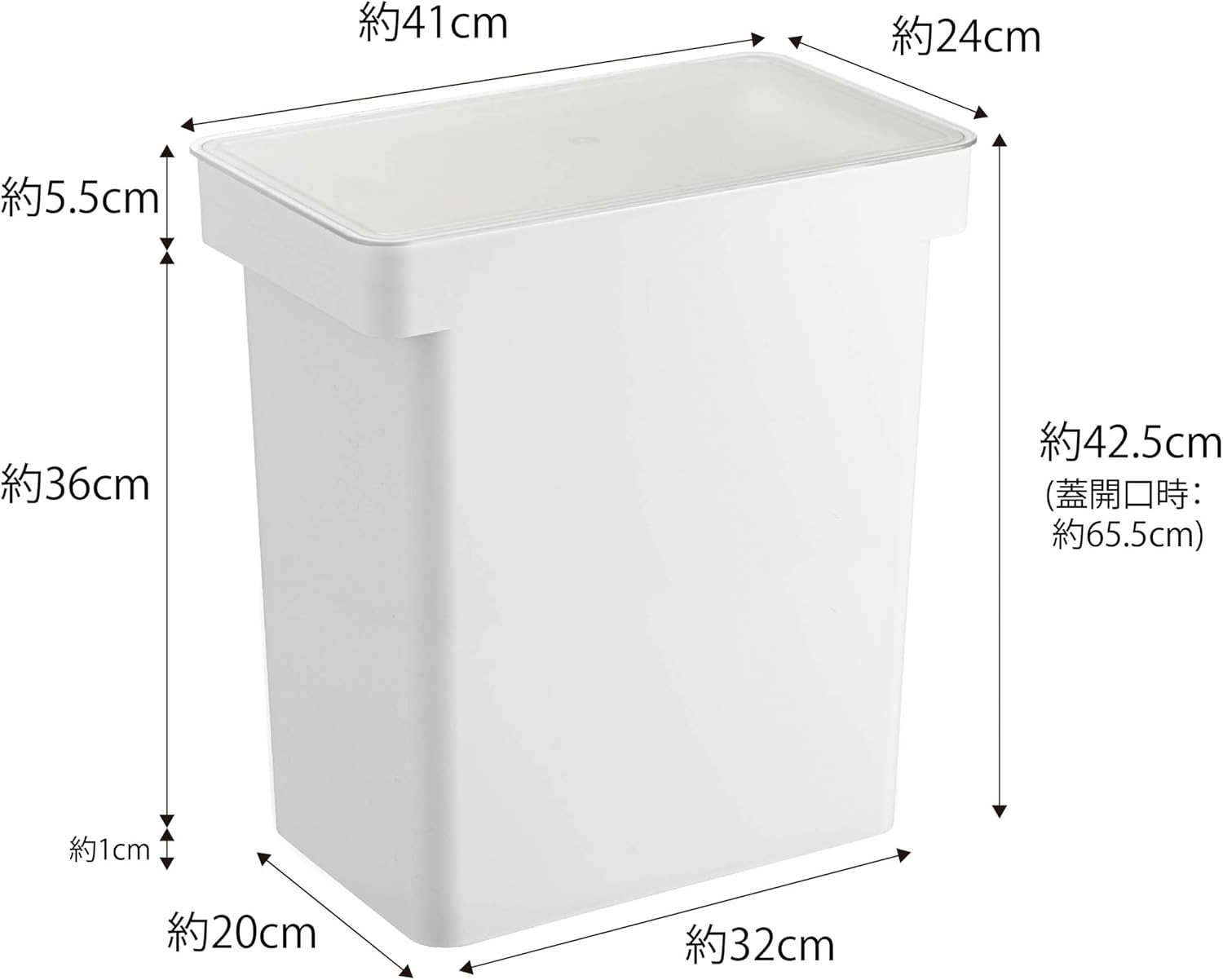 Thumbnail 6 de 山崎実業 タワー 5425 密閉米びつ 20kg キャスター付き・計量カップ付 ホワイト