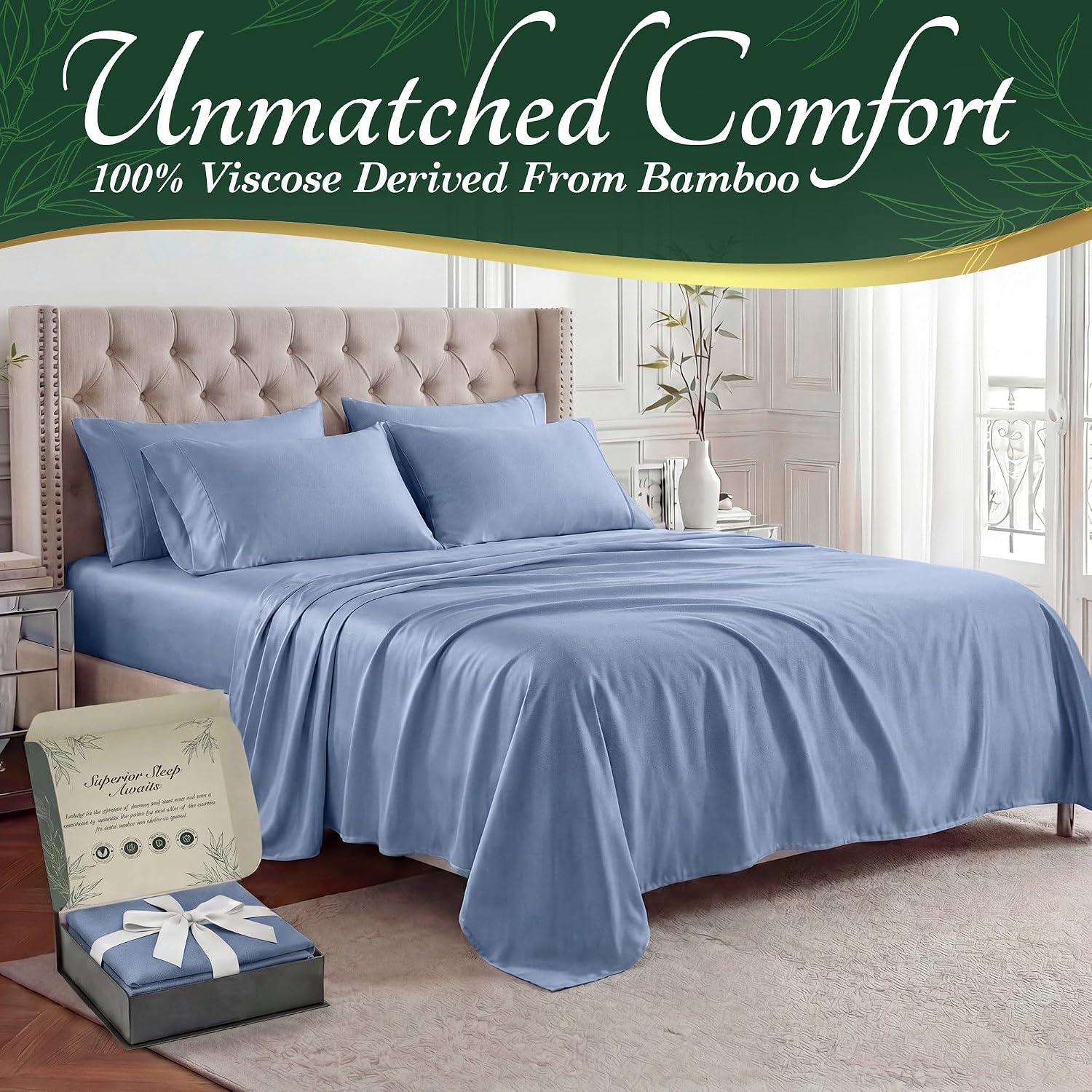 Detalle 2 de DECOLURE 100% Viscose Bamboo Sheets King 17