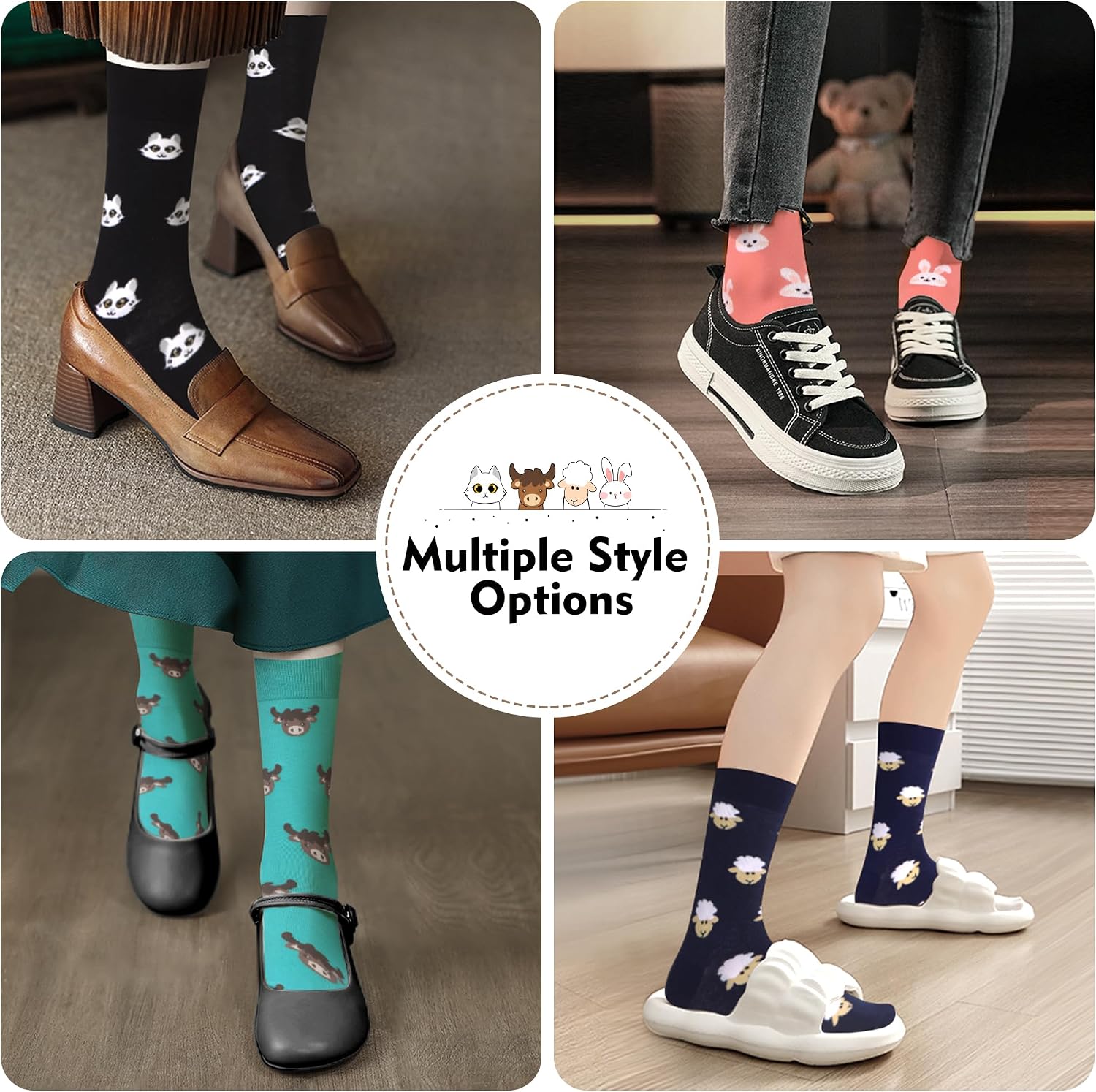 Detalle 2 de WeciBor 6 Pack Bamboo crew socks