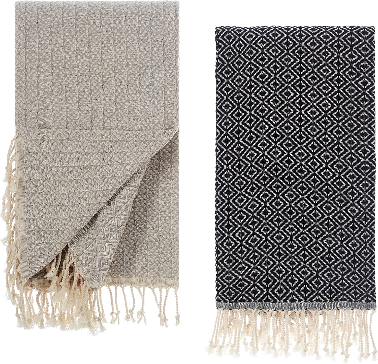 Tuiste Saunatuch Schwarz – 2er Pack, 100x180 cm, 100% Baumwolle