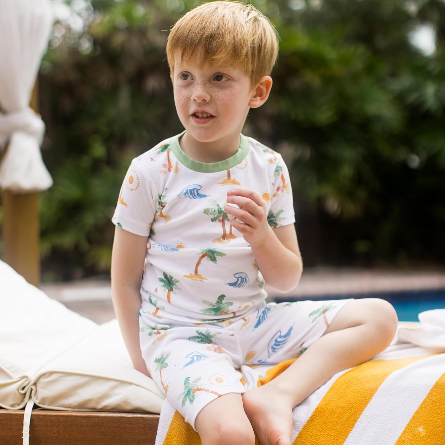 Detalle de Burt's Bees Baby Unisex Pajamas: 2-Piece Short Sleeve Tee & Shorts Set, 100% Organic Cotton